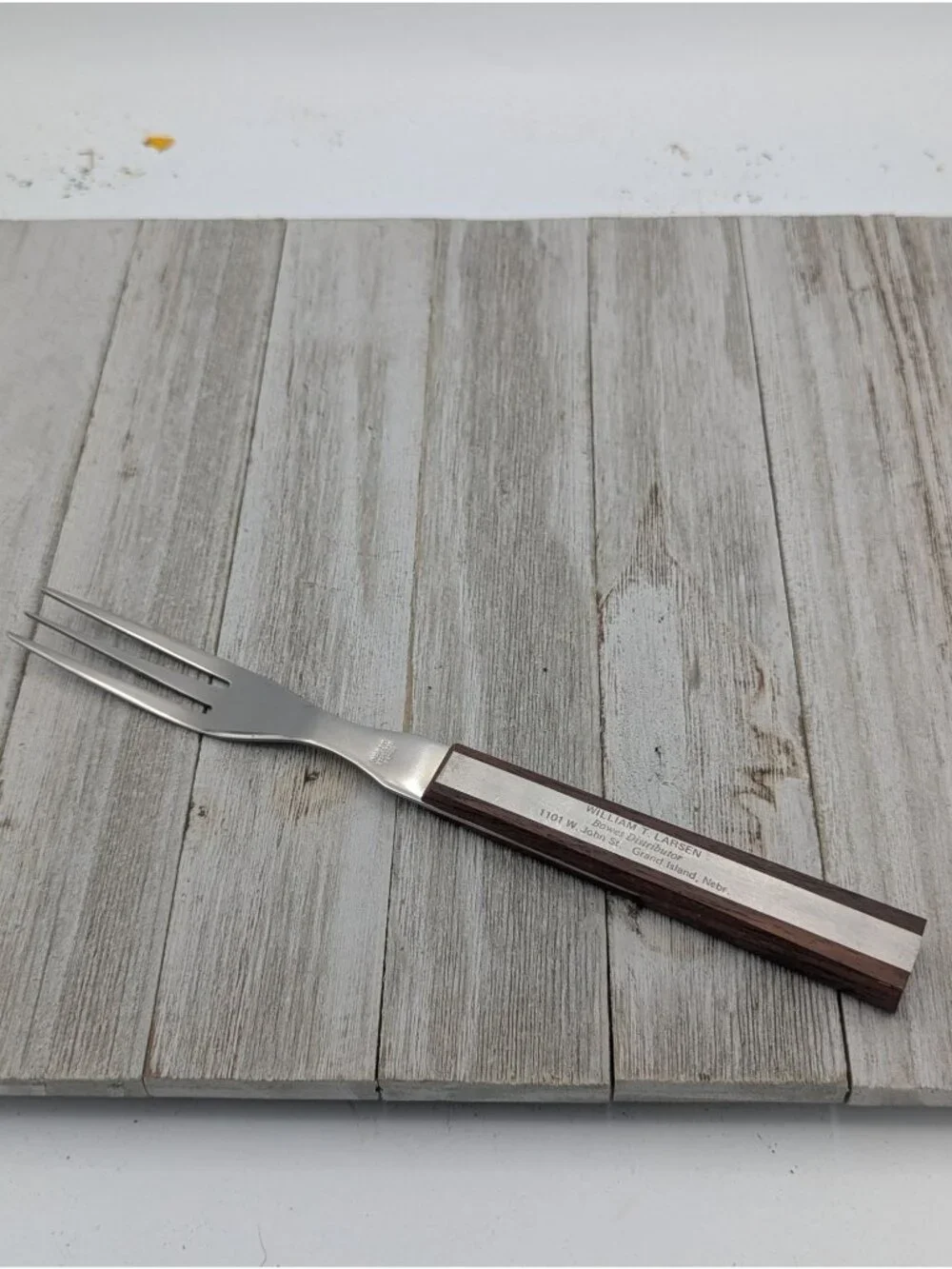 Warco 3 Prong Granny Meat Fork Stainless Steel Japan Advertising Nebraska 9-1/2